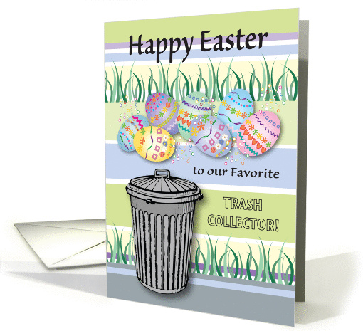 Easter / To Trash/Garbage Man, decorated eggs card (868099)