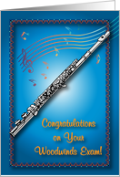 Congratulations / Passing Woodwinds music exam card