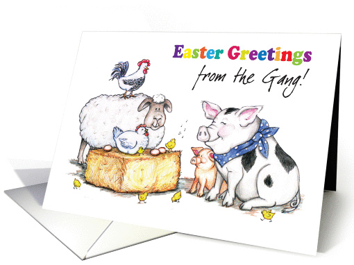 Easter / from the gang, farm animals card (868652)