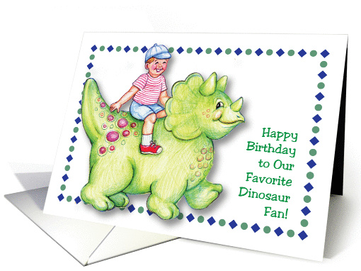 Birthday / To Boy Dinosaur Fan, green dino card (869134)