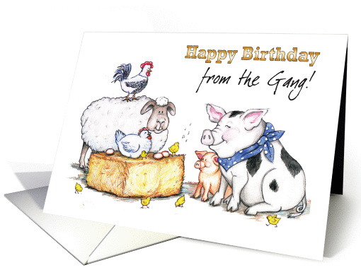 Birthday / Farm Animals, from the gang card (869140)