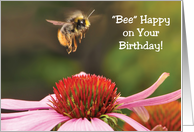 Birthday / Bee happy, bee, flowers card