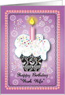 Birthday / To Work Wife, cupcake card