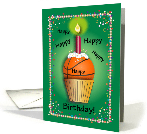Birthday For Basketball Fan, cupcake card (870054)