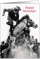 Birthday / To Rodeo Fan, bucking horse card