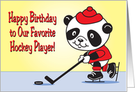 Birthday / To Ice Hockey Player, panda card