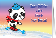 Birthday / To Snow Boarder, panda card