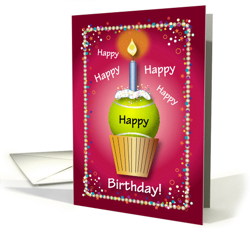 Birthday / To Tennis Fan, tennis ball card (873254)
