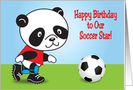 Birthday / To Soccer Star, panda card