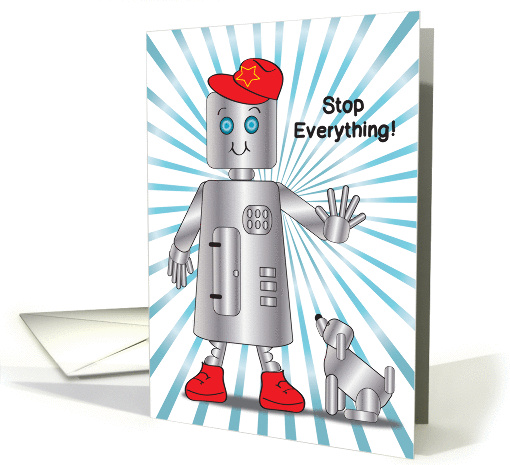 Birthday / Toy Robot, robot dog card (877116)