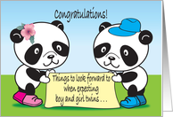 Congratulations / Expecting Boy & Girl Twins card