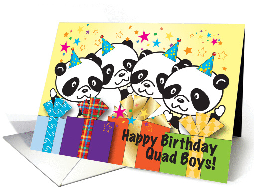Birthday / To Quad Boys, pandas card (877269)