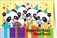 Birthday / To Quad Boys, pandas card