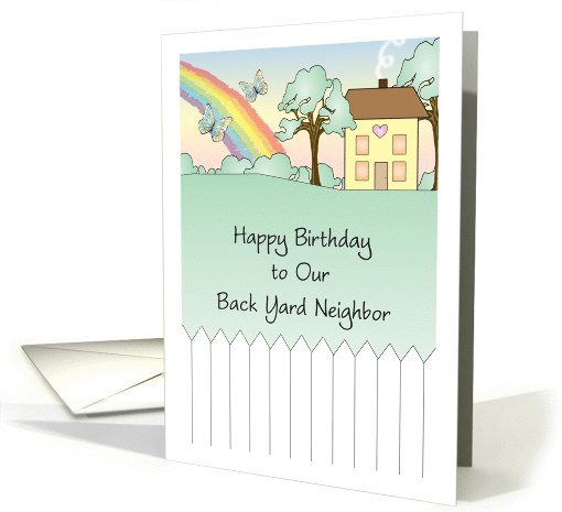 Birthday / To Back Yard Neighbor, house card (877345)