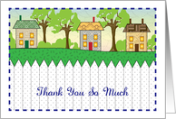 Thank You / Primitive, Houses, fence card