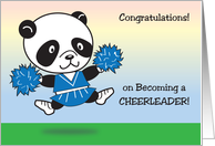 Congratulations / Becoming a Cheerleader, Panda, Pom Poms card