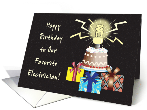 Happy Birthday to Electrician, light bulb card (878127)