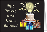 Happy Birthday to Electrician, light bulb card