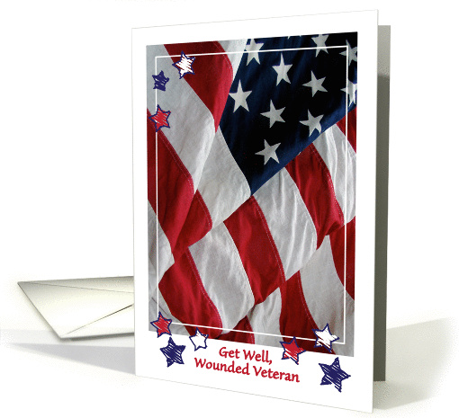Get Well / Wounded Veteran, USA flag card (878893)