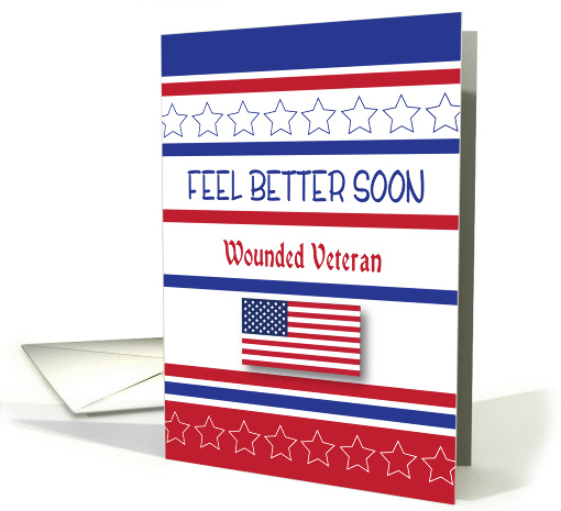 Get Well / Wounded Veteran, American Flag card (879035)
