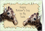 Mother’s Day to My Twin, giraffes card