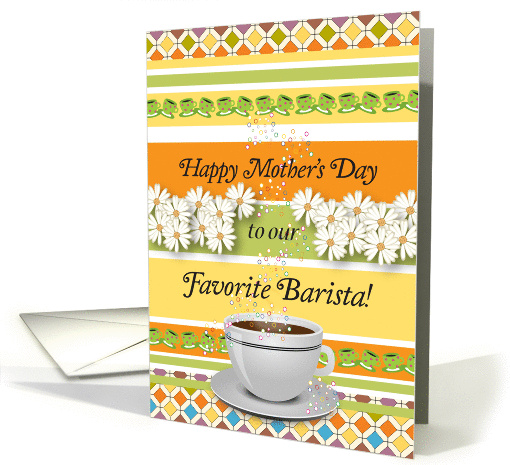 Mother's Day, to Barista, coffee cup card (880326)