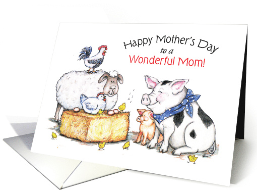 Mother's Day Happy Farm Animals card (882301)