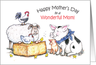 Mother’s Day Happy Farm Animals card