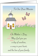 Mother’s Day, To Minister, Church, Meadow & Butterflies card