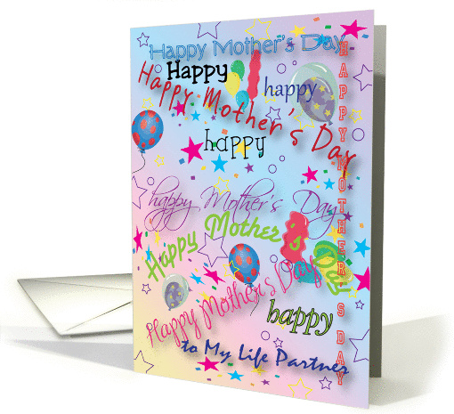 Mother's Day, to Life Partner card (885575)
