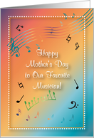 Mother’s Day, to Musician, notes card
