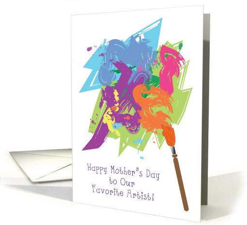Mother's Day, For Artist, pain brush card (885925)
