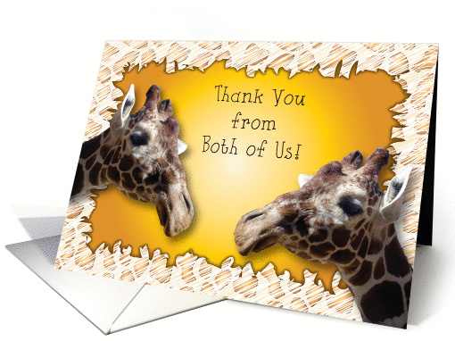 Thank you, from both of us, giraffes card (886474)