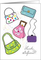 Thank you, for girlfriend, purses card