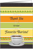 Thank you, for Barista, coffee cup card