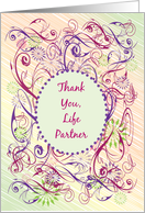 Thank you, to Life Partner, abstract card