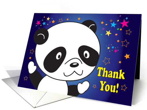 Thank you, for a Kid, panda, stars card (887903)
