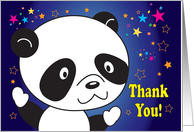 Thank you, for a Kid, panda, stars card