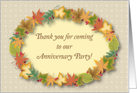 Thank you, For Attending Anniversary Party card