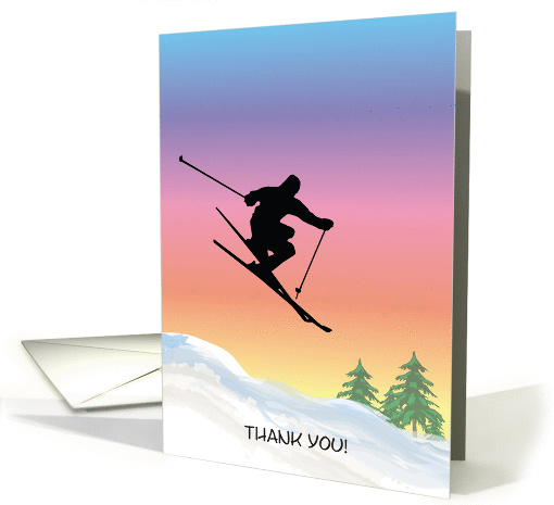 Thank you, For Skiing Support, skier jumping card (888148)