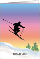 Thank you, For Skiing Support, skier jumping card
