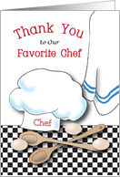 Thank you, to Chef, chef’s hat, spoons card
