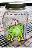 Get Well, bug in a jar card