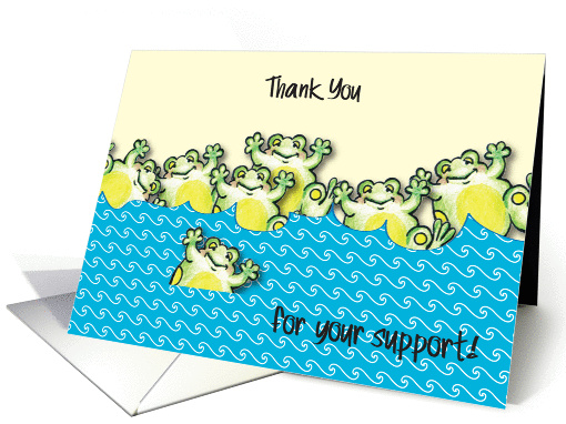 Thank You, swimming support, frogs card (890432)
