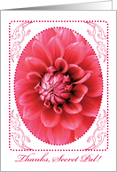 Thank You, Secret Pal, pink dahlia card