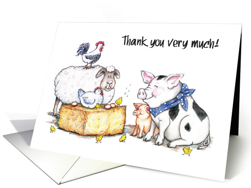 Thank You, Farm Animals Theme card (890600)