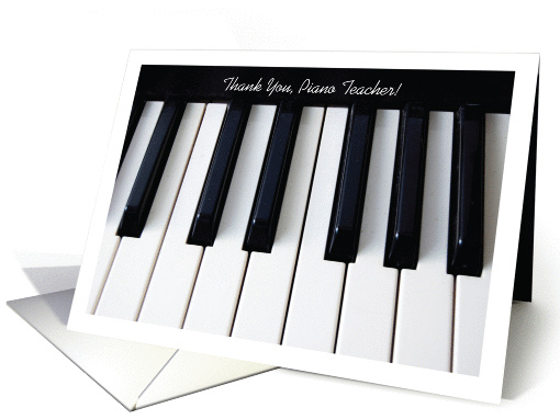 Thank You, For Piano Teacher, piano keys card (890792)