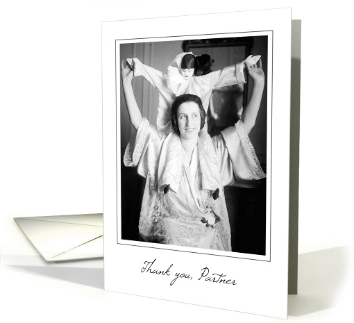Thank You, to Partner, vintage theme card (890799)