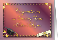 Congratulations, Earning Master’s Degree card