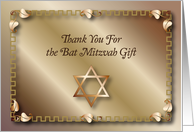 Bat Mitzvah Thank You for Gift, blank card